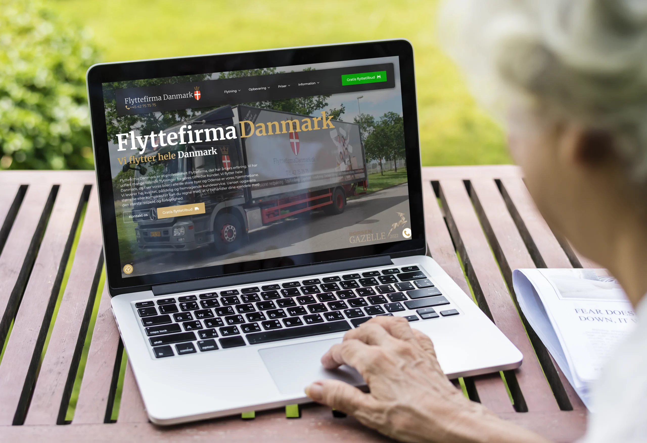 Mockup af Flyttefirma Danmark med høj ROAS og er optimeret til at øge salg på hjemmeside